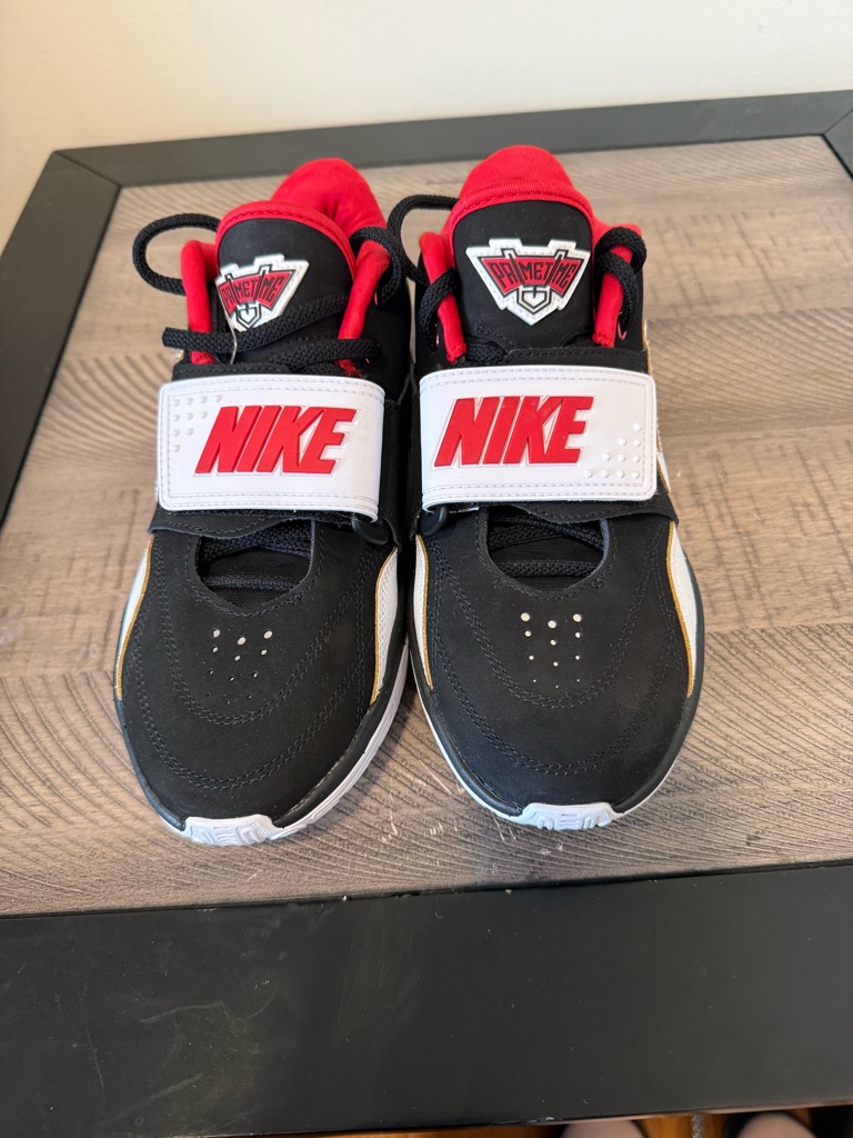 Nike Air Diamond Turf Prime Time Black White Red Men's Athletic Sneakers